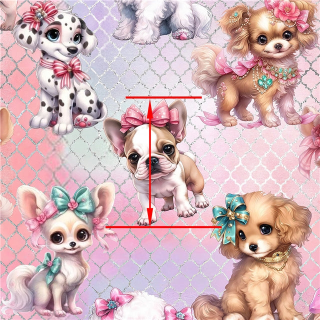 Dogs Printed Faux Leather Sheet FeeFiFauxLeather