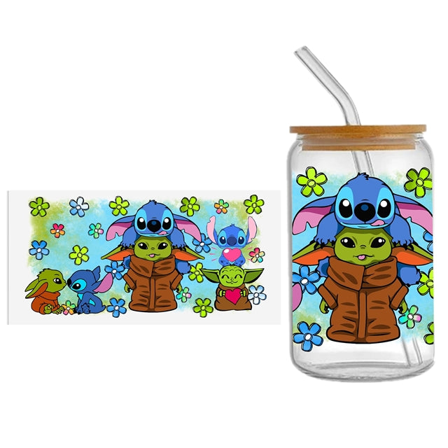 Blue Alien UV DTF Cup Wrap – Easy Cup Wrap for Tumblers & Projects FeeFiFauxLeather