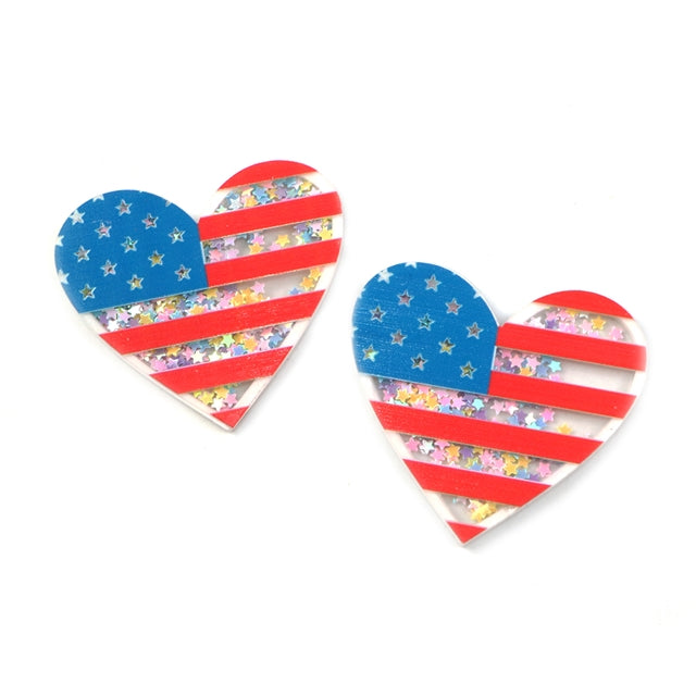 American Flag July 4th Quicksand Sequin Resin