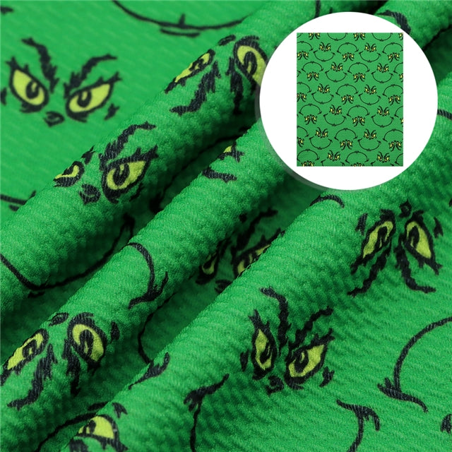 The Grinch Christmas Textured Liverpool/ Bullet Fabric with a textured feel