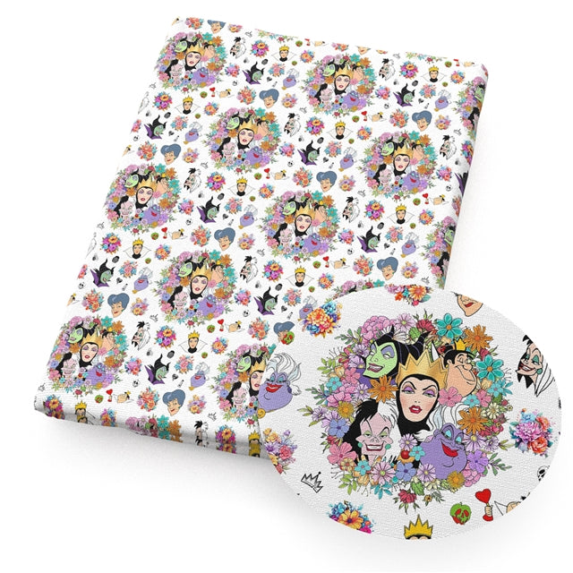 Villains Halloween Printed Smooth Faux Leather Sheet FeeFiFauxLeather