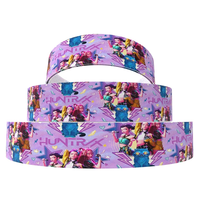 K-Pop 1 Yard 3 Inch Wide Printed Grosgrain Ribbon FeeFiFauxLeather