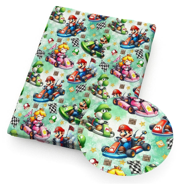 Super Mario Bullet Printed Fabric FeeFiFauxLeather