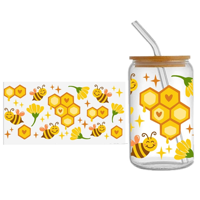 Bees UV DTF Cup Wrap – Easy Cup Wrap for Tumblers & Projects FeeFiFauxLeather