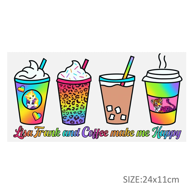 Rainbow Lisa UV DTF Cup Wrap – Whimsical Character Wrap Design for DIY Drinkware 🌈