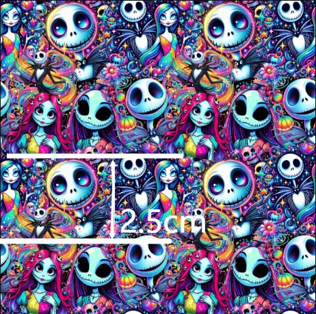 Nightmare Before Christmas Printed Faux Leather Sheet FeeFiFauxLeather