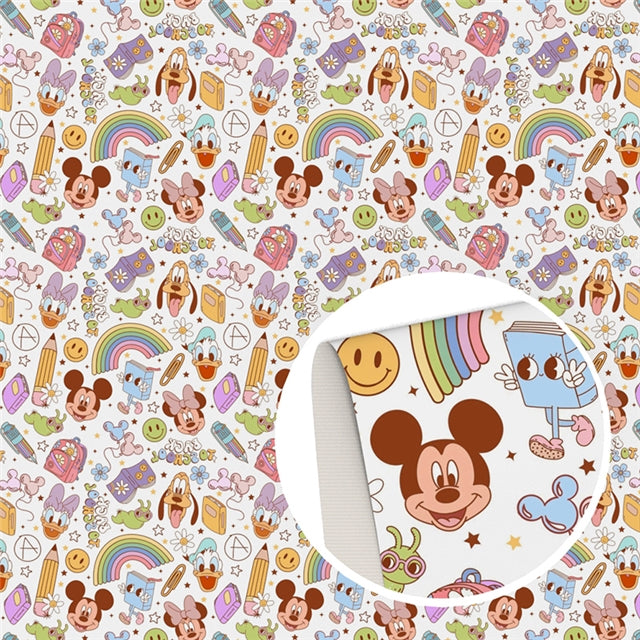 Mouse Printed Smooth Faux Leather Sheet FeeFiFauxLeather