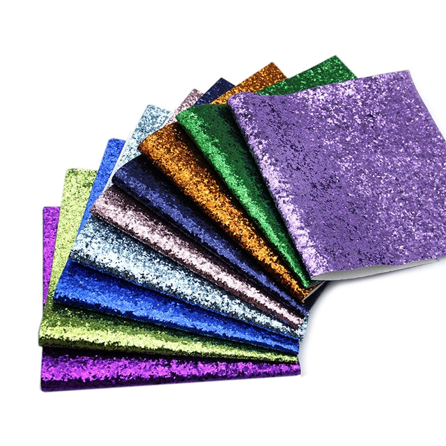 Chunky Glitter Printed Faux Leather Sheet