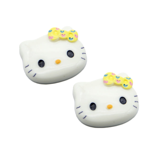 3-D  Cute Cat Flat Back Resin Centerpiece 2 pieces