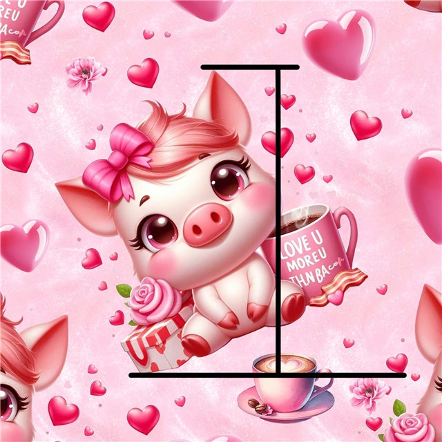 Pig Valentines Litchi Faux Leather Sheet