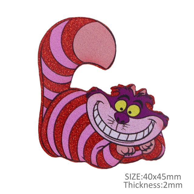 Cheshire Alice In Wonderland Fine Glitter Resin 5 piece set FeeFiFauxLeather