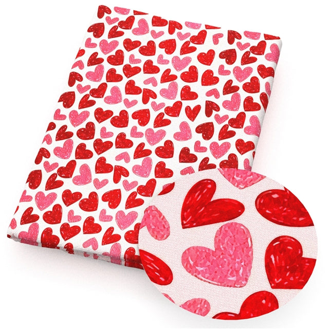 Valentine Hearts Printed Fabric