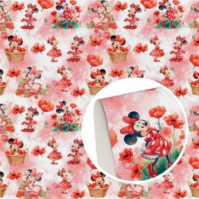 Mouse Printed Faux Leather Sheet FeeFiFauxLeather