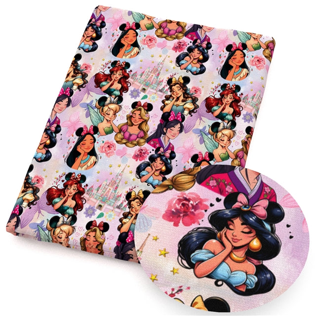 Princesses Printed Fabric FeeFiFauxLeather