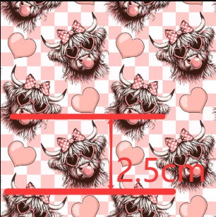 Cow Plaid Printed Faux Leather FeeFiFauxLeather