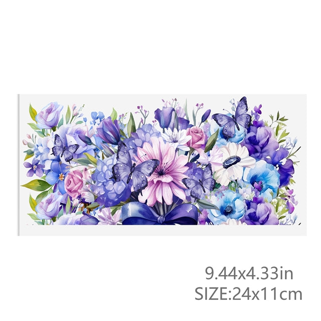 Flowers UV DTF Cup Wrap – Easy Cup Wrap for Tumblers & Projects FeeFiFauxLeather