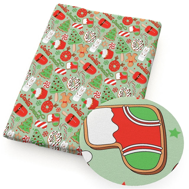 Christmas Printed Faux Leather Sheet