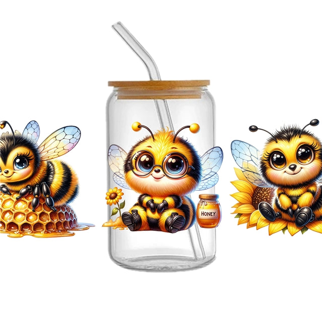 Bees UV DTF Cup Wrap – Easy Cup Wrap for Tumblers & Projects FeeFiFauxLeather