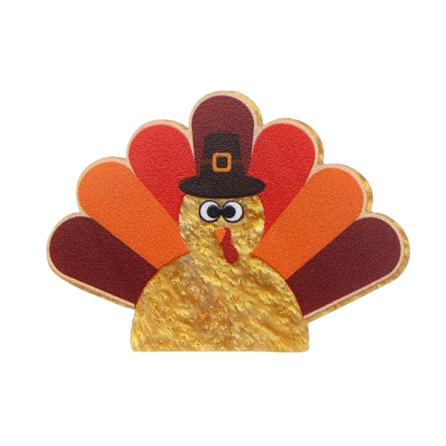 Thanksgiving Turkey Fine Glitter Resin 5 piece set