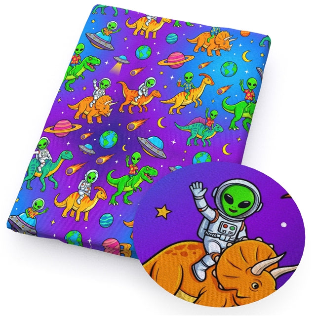 Martians Printed Faux Leather Sheet FeeFiFauxLeather