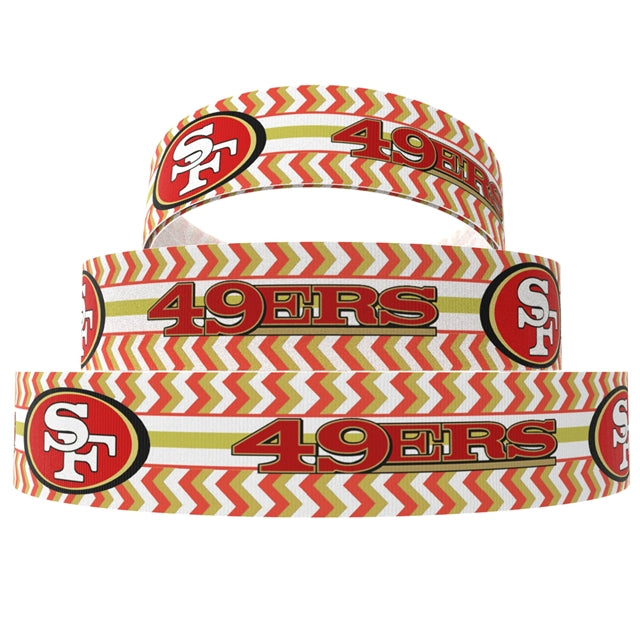 49ers 1 Yard Printed Grosgrain Ribbon FeeFiFauxLeather