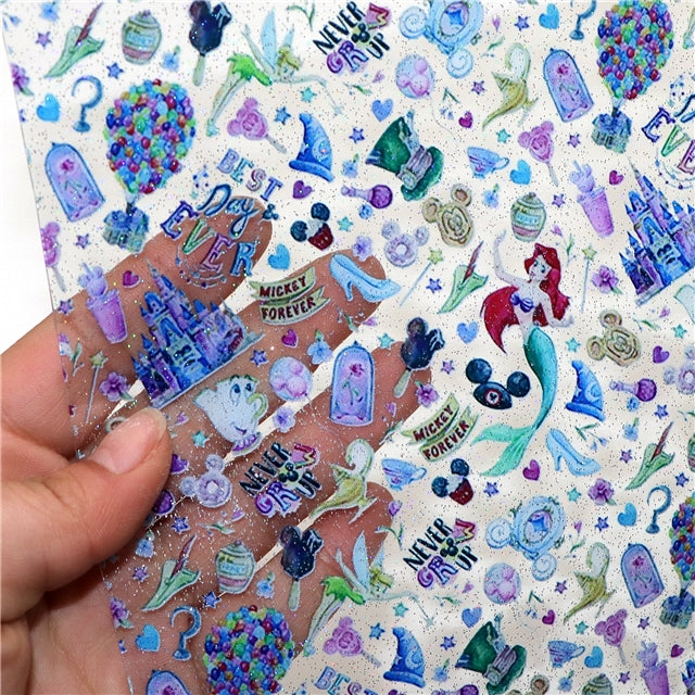 Characters Princesses Printed Smooth Faux Leather Sheet FeeFiFauxLeather