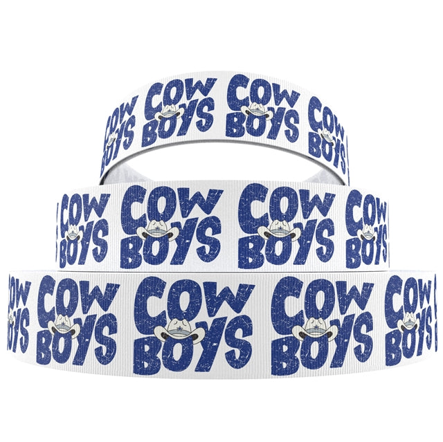 Cowboys Football 1 Yard Printed Grosgrain Ribbon 1 1/2 inch wide