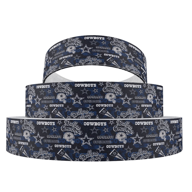 Cowboys Football 1 Yard Printed Grosgrain Ribbon 1 1/2 inch wide