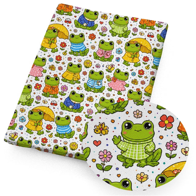 Frog Printed Faux Leather Sheet FeeFiFauxLeather