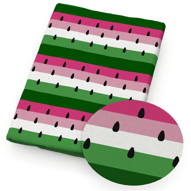 Watermelon Printed Bullet Fabric FeeFiFauxLeather