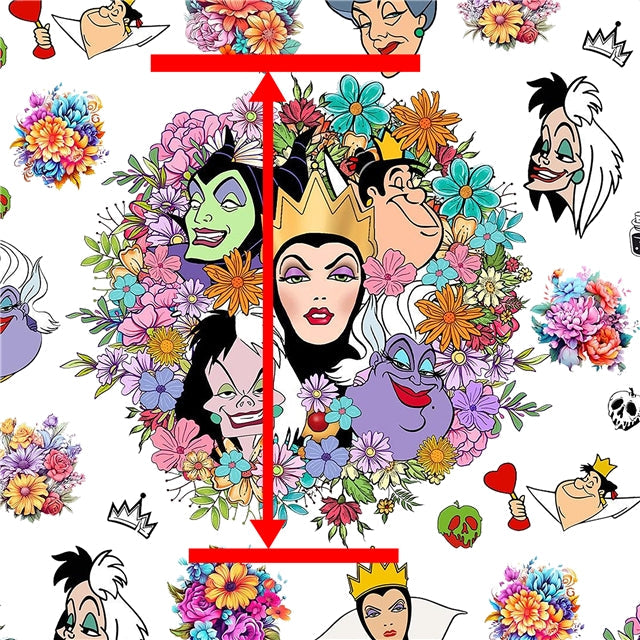 Villains Halloween Printed Smooth Faux Leather Sheet FeeFiFauxLeather
