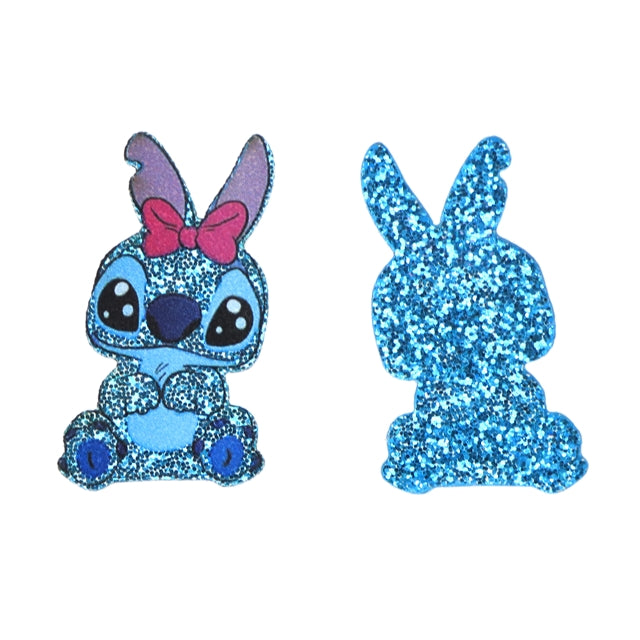 Blue Alien Easter Glitter Resin 5 piece set FeeFiFauxLeather