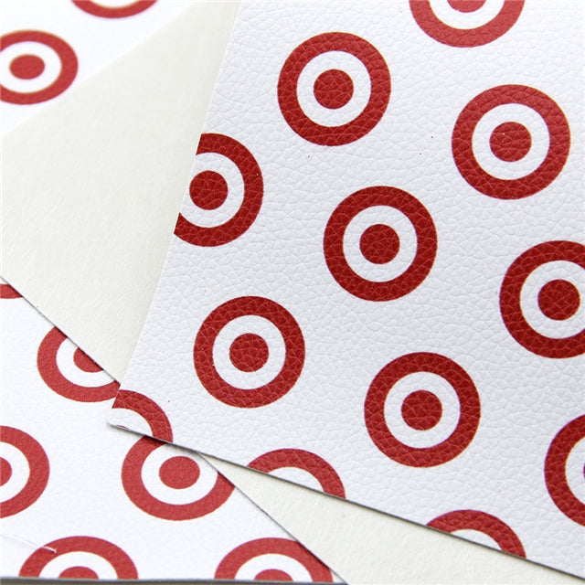 Bullseye Litchi Printed Faux Leather Sheet Litchi has a pebble like feel with bright colors