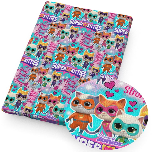 Super Kitties Litchi Printed Faux Leather Sheet Litchi has a pebble like feel with bright colors