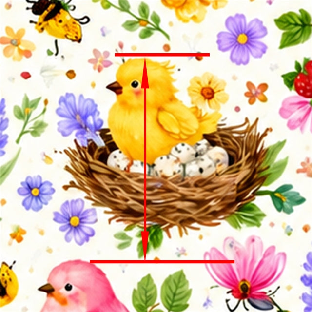 Birds Printed Faux Leather Sheet FeeFiFauxLeather