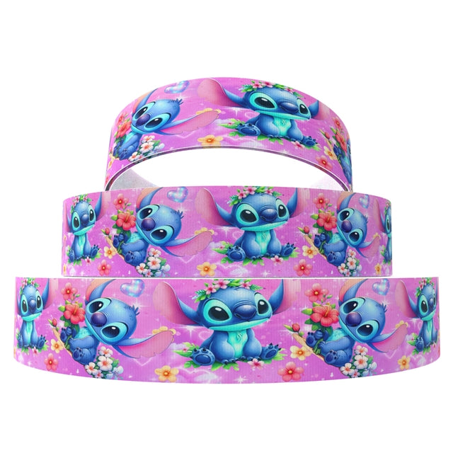 Blue Alien 1 Yard Printed Grosgrain Ribbon 1 1/2 inch wide FeeFiFauxLeather