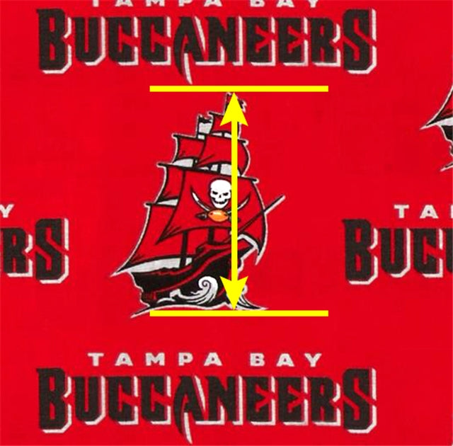 Buccaneers Football Litchi Printed Faux Leather Sheet Litchi has a pebble like feel with bright colors