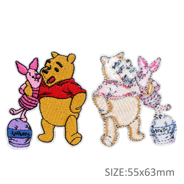 Orange Cat and Honey Bear Embroidery Patch