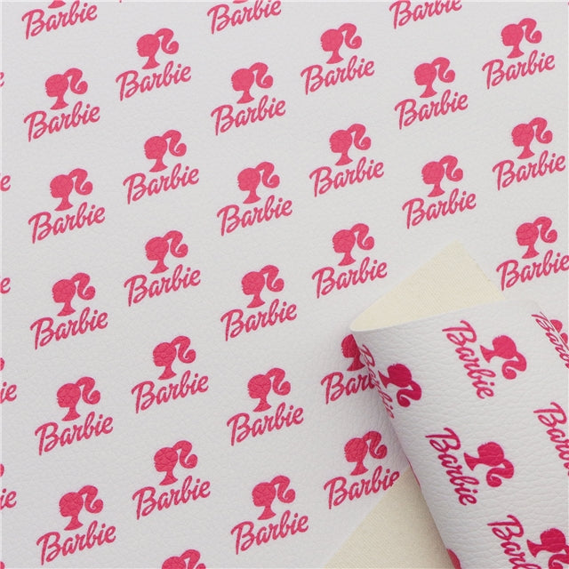 Barbie Litchi Printed Faux Leather Sheet Litchi has a pebble like feel with bright colors