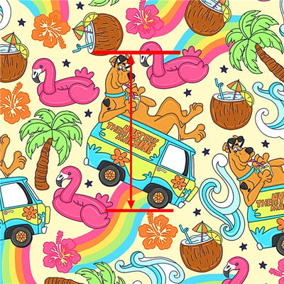 Scooby Doo Printed Faux Leather Sheet Litchi has a pebble like feel with bright colors