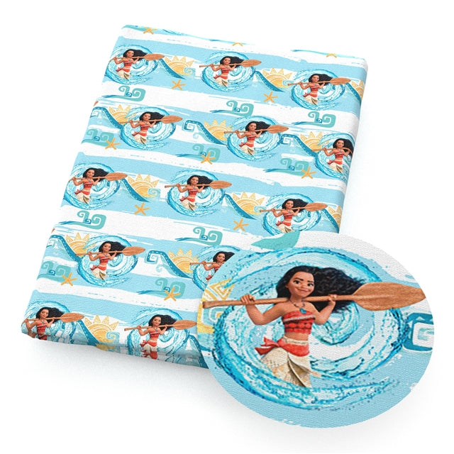 Moana Ocean Princess Textured Liverpool/ Bullet Fabric with a textured feel