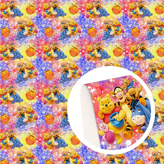 Pooh Bear Printed Faux Leather Sheet FeeFiFauxLeather