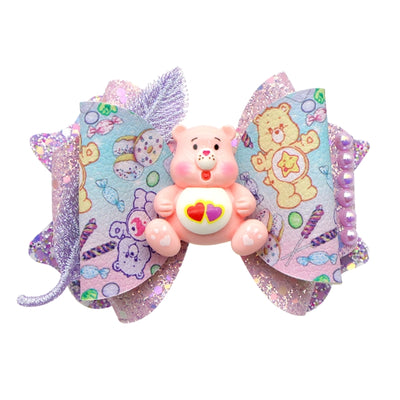 Care Bear Printed Faux Leather Pre-Cut Bow Includes Centerpiece