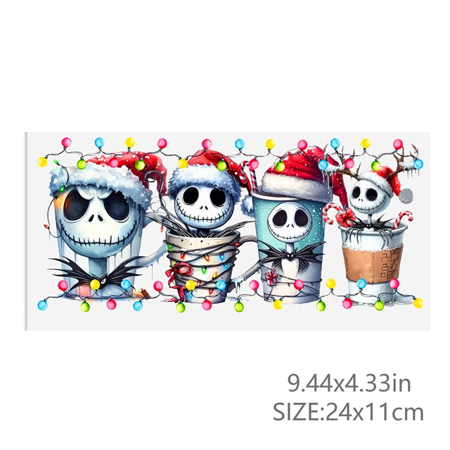 Nightmare Before Christmas UV DTF Cup Wrap – Spooky Cup Wrap for Tumblers & Cups FeeFiFauxLeather