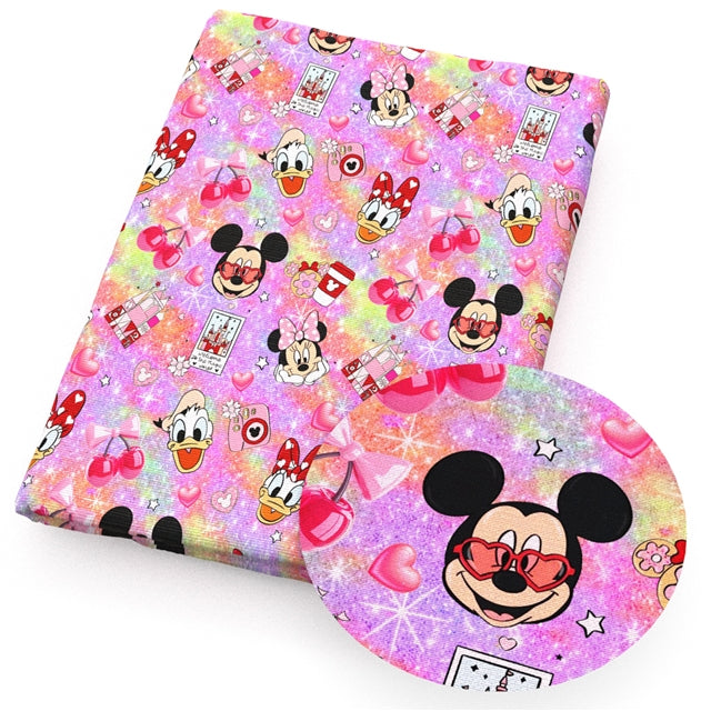 Mouse Printed Faux Leather Sheet FeeFiFauxLeather