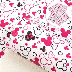 Mouse Litchi Printed Faux Leather Sheet