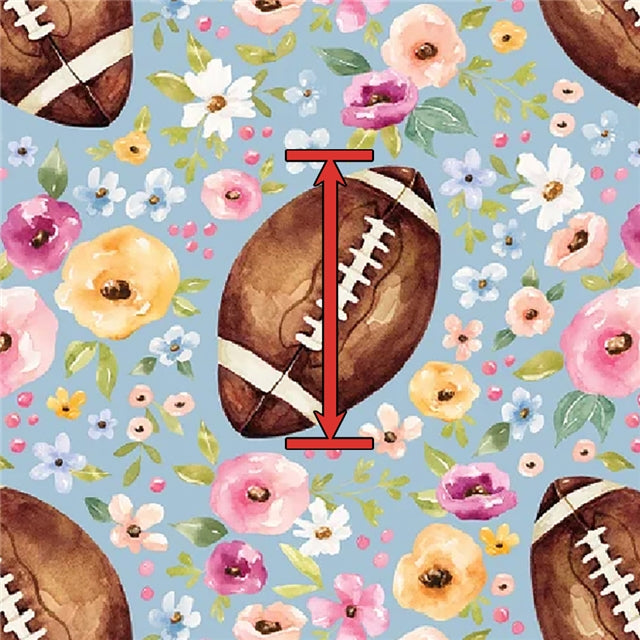 Footballs and Flowers Printed Faux Leather FeeFiFauxLeather