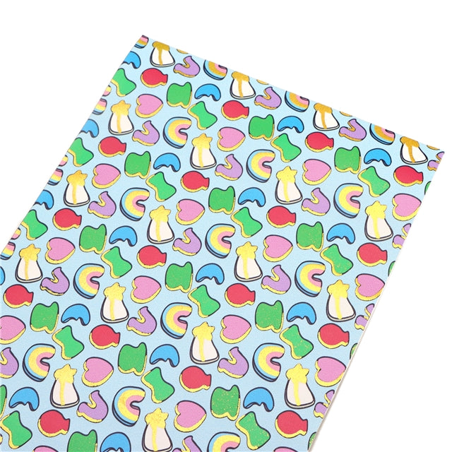 Lucky Charms Gold Foil Printed Faux Leather Sheet FeeFiFauxLeather