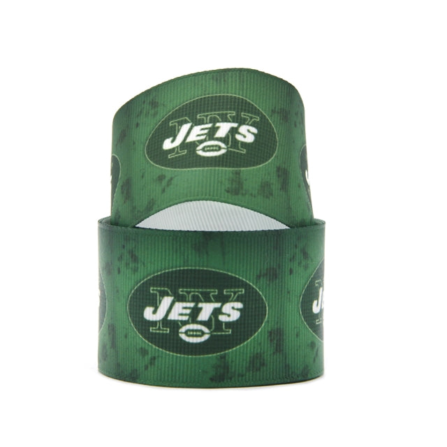Jets Football 1 Yard Printed Grosgrain Ribbon 1 1/2 inch wide