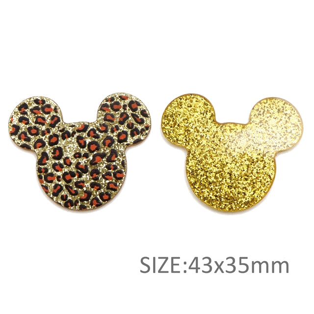 Mouse Leopard Glitter Resin 5 piece set